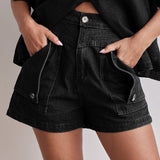2025 Popular trade New  summer,  women's clothing casual retro loose shirt denim shorts set