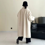 2025 friendly mink solid color lapel extended single-breasted high-end imitation mink coat, ferret jacket to keep warm in autumn and winter