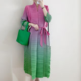 2025 Hot trade women's clothing summer high-end hot-selling fashion loose large size fat mm gradual change lace-up dress