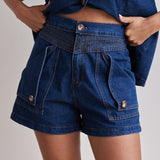 2025 Popular trade New  summer,  women's clothing casual retro loose shirt denim shorts set