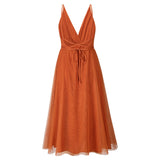 woloong Tonight’s the Night Lace Dress - Orange