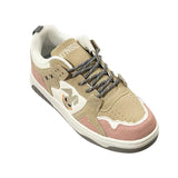 woloong Men's Harbor Style Gray Pink Color Matching Sneakers