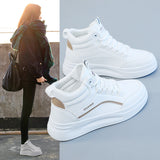 woloong Unique Women's Increased White Clunky Soft Sneakers