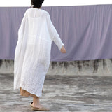 Shan Qian Nianyi, soft texture natural wrinkle medium and long minimalist dress robe
