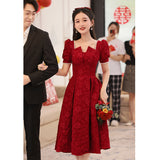 Bridal burgundy large size pregnant women toasting clothes  new  toasting clothes can usually wear engagement dresses