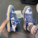 woloong Men's Star Pattern Breathable Couple Air Force Sneakers