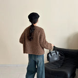 2025 Eco-friendly fur fleece V-neck premium single-row two-button imitation mink coat ferret jacket to keep warm autumn and winter
