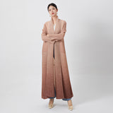 2025 Middle East Popular trade women's Muslim robe lapel loose large size long Dubai robe dress tide