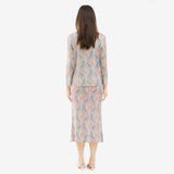 spring and summer new Korean version of Xiaoxiangfeng fashion casual printing suit slim top skirt jacket women's trend