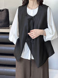 2025  2025 early spring new top Korean temperament new Chinese design sense irregular solid color vest 1606