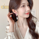 2025 light luxury earrings angel wings water drop zircon earrings women's s925 silver needle niche high-end earrings