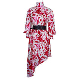 WOLOONG D233 free belt  New  new pullover printing irregular African large size 2025 dress