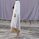 Shan Qian Nianyi, soft texture natural wrinkle medium and long minimalist dress robe