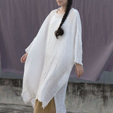Shan Qian Nianyi, soft texture natural wrinkle medium and long minimalist dress robe