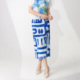2025 2025 spring and summer new high waist thin medium and long printed fashion temperament versatile straight skirt hip skirt