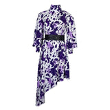 WOLOONG D233 free belt  New  new pullover printing irregular African large size 2025 dress