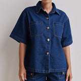 2025 Popular trade New  summer,  women's clothing casual retro loose shirt denim shorts set