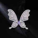 2025 heavy industry full of zirconium exquisite butterfly brooch high-end light luxury temperament coat coat versatile fashion pin accessories