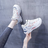 woloong Style Clunky Female Mesh Surface Platform Sneakers