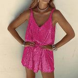 Popular spot  Popular trade nightclub high-end sense bead piece suspender dress loose fashion sexy V-neck skirt