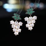 2025 Heavy Industry Personality Creative Fruit Grape Earrings Women's S925 Silver Needle Niche Light Luxury Design  Dinner Earrings