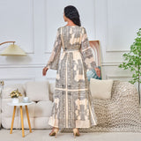 MT144 New supply Middle East new printed abaya Arab ethnic style long dress  Popular trade