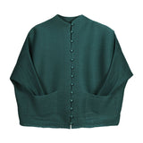 Miyake Spring Versatile Fashion Solid Color Cardigan Long Sleeve Top Versatile Jacket Breasted Shirt Women