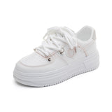 woloong Popular Women's White Sports Daddy Trendy Sneakers