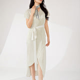 2025 Women's summer high-end skirt Popular trade dress skirt high-end lace-up thin irregular versatile dress