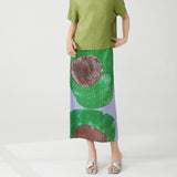 2025 PP series counter quality skirt new high waist commuting versatile side split printing straight hip skirt