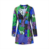 WOLOONG D170  temperament commuter celebrity style suit collar printing long sleeve 2025 trade large size 2025  dress