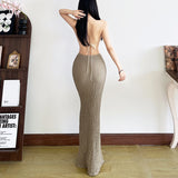 2025 style  spring new women's clothing design shows elegant temperament lace-up waist long dress dress