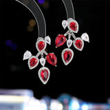 2025 fashion micro-inlaid zircon earrings, high-end sense light luxury water drop two wear earrings, fashion temperament versatile earrings women