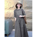 new women's clothing high-end royal sister style  thin belly and age-reducing temperament striped shirt and dress