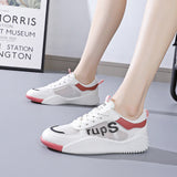 woloong Women's Trendy Korean Style White Summer Breathable Sneakers