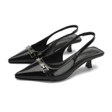 WOLOONG Women's Oversized Low-cut French Style Hollow Toe Heels