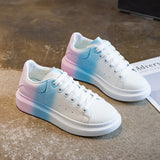 woloong Colorful Platform White Autumn Versatile Korean Sneakers