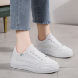 woloong Graceful Slouchy Women's White Breathable Platform Sneakers