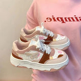 woloong Women's Spring Cute Korean Style Color Matching Preppy Sneakers