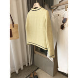 2025 light luxury wool Xiaoxiangfeng jacket temperament fashionable yellow tweed  spring and autumn new short top