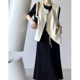 2025  2025 early spring new top Korean temperament new Chinese design sense irregular solid color vest 1606