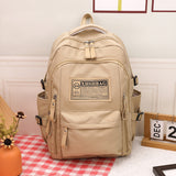 Cross-Border Large Capacity Backpack  New Simple Letters Junior High School Student Schoolbag Trendy Convenient Travel Casual Backpack