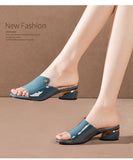 WOLOONG Women's Mid Chunky Summer Soft Outer Wear Heels