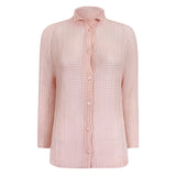Comfortable women's clothing spring new long-sleeved shirt non-ironing pleated shirt design sense niche top jacket women