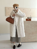 2025 Solid color  friendly mink hooded single-breasted imitation mink coat, high-end ferret coat to keep warm, new in autumn and winter