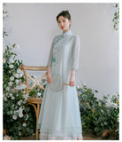 Tea Clothing Women's Improved Hanfu Tang Clothing Tea Art New Chinese Women's Clothing Chinese Ancient Style Chan Clothing Cheongsam Zen Dress