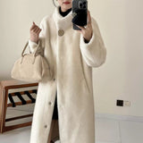 2025 friendly mink stand-up collar metal collar buckle imitation mink coat, high-end ferret coat to keep warm, new in autumn and winter