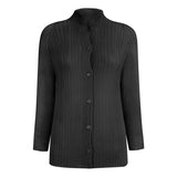 Comfortable women's clothing spring new long-sleeved shirt non-ironing pleated shirt design sense niche top jacket women