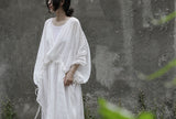Shan Qian Nianyi, summer Mori breathing long dress, ramie literary and art style robe, travel style Zen style dress