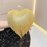 WOLOONG 2025 New New fringed rhinestone bag, birthday party party, diamond-encrusted clutch bag, celebrity hand-carried oblique dinner bag